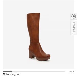 Women's BOC Brogan Boots Cognac Knee-High Boots NEW